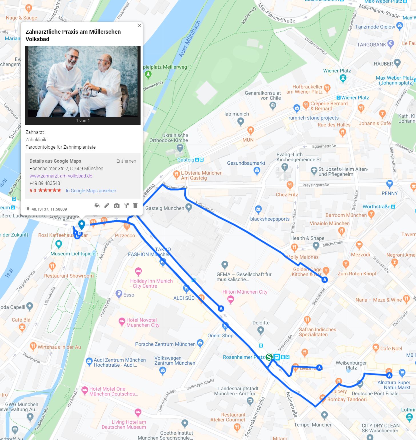 Zahnarzt Haidhausen München am Volksbad nahe Rosenheimer Platz - Dank an Patienten für top Bewertungen 